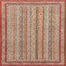 Square Machine Washable Abstract Brown Sugar Brown Rug, wshabs2610