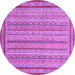 Round Abstract Purple Modern Rug, abs2610pur