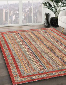 Machine Washable Abstract Brown Sugar Brown Rug in a Family Room, wshabs2610