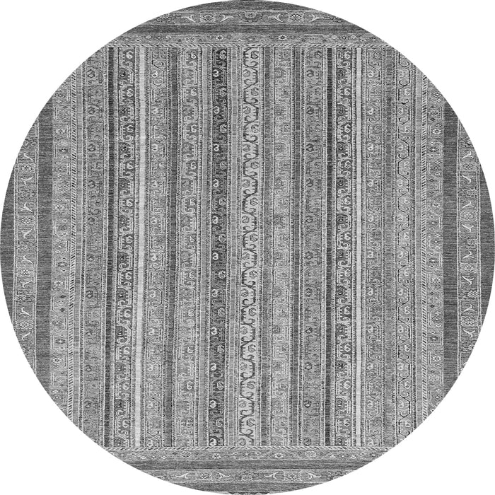 Round Machine Washable Abstract Gray Modern Rug, wshabs2610gry