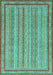 Machine Washable Abstract Turquoise Modern Area Rugs, wshabs2610turq