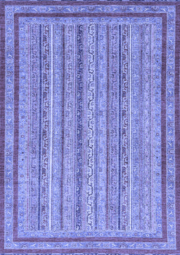 Abstract Blue Modern Rug, abs2610blu