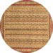 Round Abstract Brown Modern Rug, abs2610brn