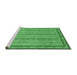 Sideview of Machine Washable Abstract Emerald Green Modern Area Rugs, wshabs2610emgrn