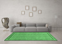 Machine Washable Abstract Emerald Green Modern Rug, wshabs2610emgrn