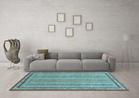 Machine Washable Abstract Light Blue Modern Rug, wshabs2610lblu