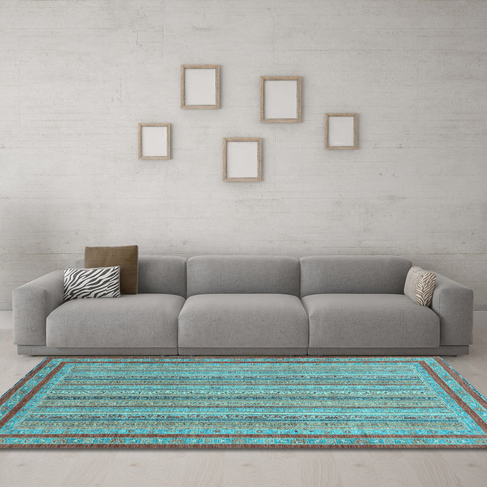 Machine Washable Abstract Light Blue Modern Rug in a Living Room, wshabs2610lblu