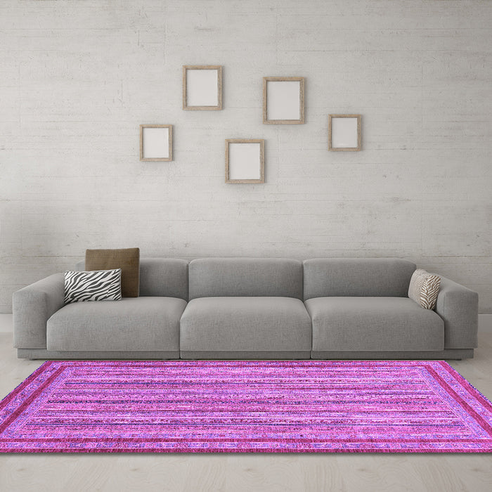 Machine Washable Abstract Purple Modern Area Rugs in a Living Room, wshabs2610pur