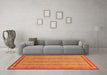 Machine Washable Abstract Orange Modern Area Rugs in a Living Room, wshabs2610org