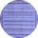 Round Abstract Blue Modern Rug, abs2610blu