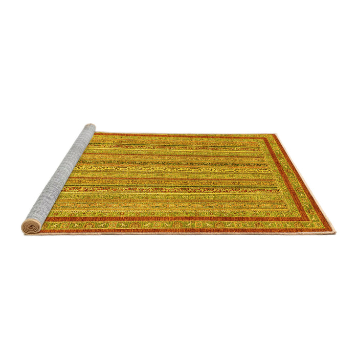 Sideview of Machine Washable Abstract Yellow Modern Rug, wshabs2610yw