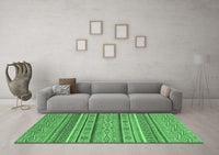 Machine Washable Abstract Emerald Green Modern Rug, wshabs2611emgrn