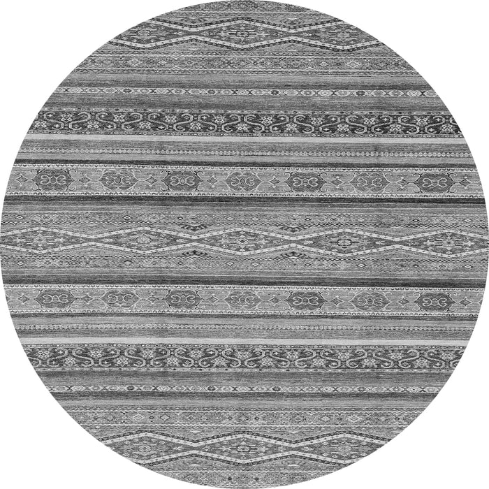 Round Machine Washable Abstract Gray Modern Rug, wshabs2611gry