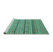 Sideview of Machine Washable Abstract Turquoise Modern Area Rugs, wshabs2611turq