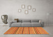 Machine Washable Abstract Orange Modern Area Rugs in a Living Room, wshabs2611org