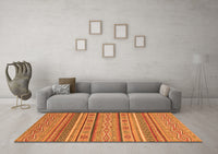 Machine Washable Abstract Orange Modern Rug, wshabs2611org