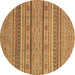 Round Machine Washable Abstract Brown Modern Rug, wshabs2611brn