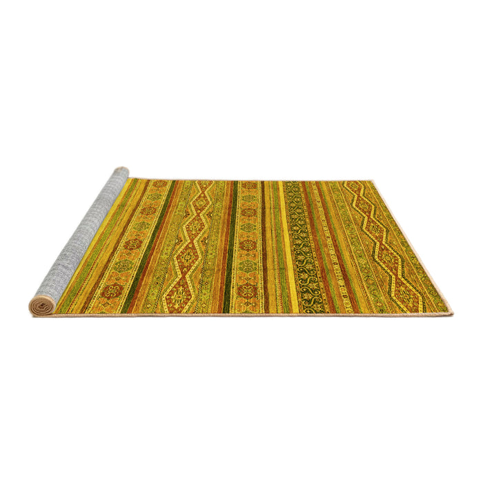 Sideview of Machine Washable Abstract Yellow Modern Rug, wshabs2611yw