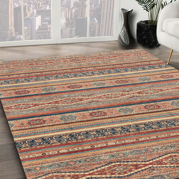 Abstract Brown Modern Rug in Family Room, abs2611