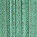 Square Abstract Turquoise Modern Rug, abs2611turq