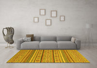 Machine Washable Abstract Yellow Modern Rug, wshabs2611yw