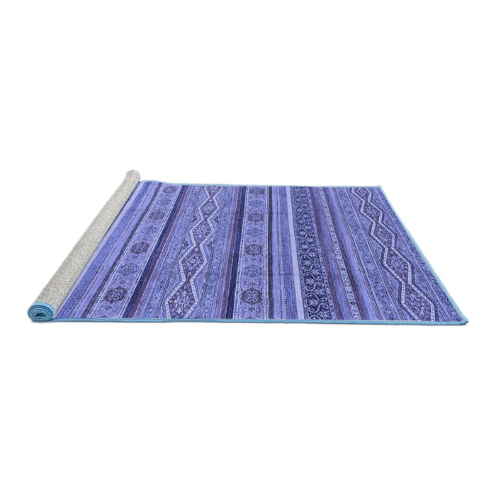 Sideview of Machine Washable Abstract Blue Modern Rug, wshabs2611blu