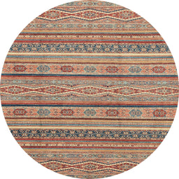 Round Machine Washable Abstract Brown Sugar Brown Rug, wshabs2611