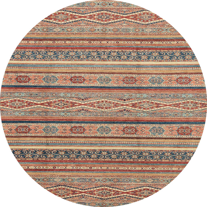 Round Abstract Brown Modern Rug, abs2611