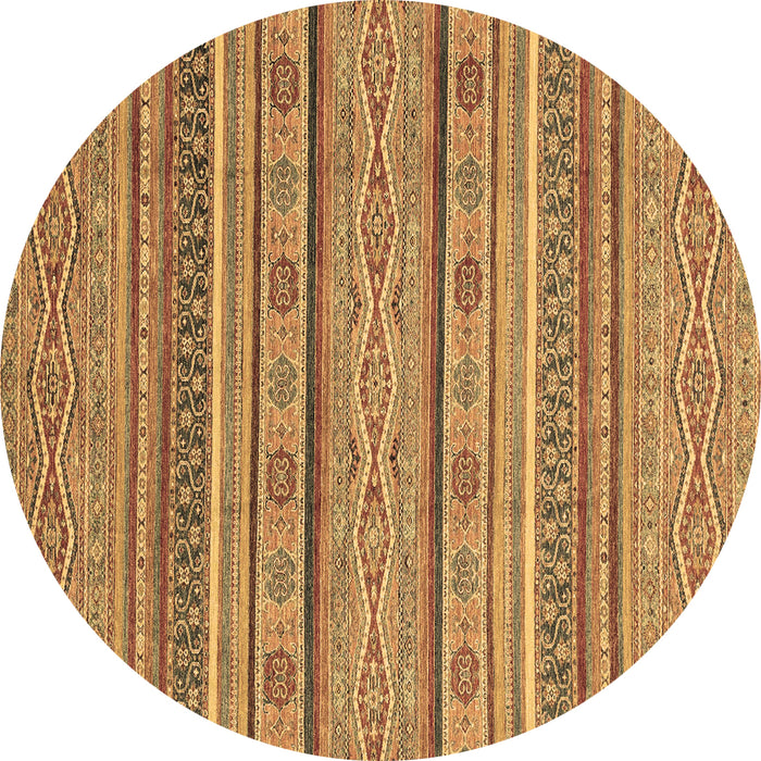 Round Abstract Brown Modern Rug, abs2611brn