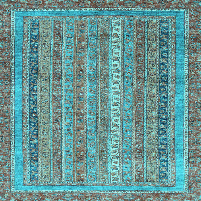 Square Abstract Light Blue Modern Rug, abs2612lblu