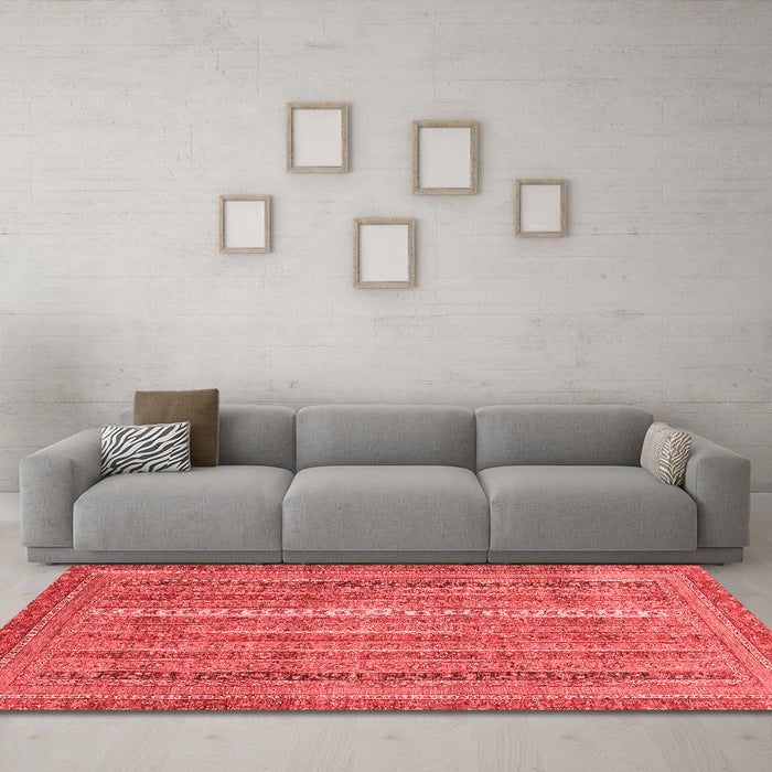 Modern Red Washable Rugs