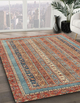 Abstract Camel Brown Modern Rug in Family Room, abs2612