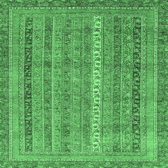 Square Machine Washable Abstract Emerald Green Modern Area Rugs, wshabs2612emgrn