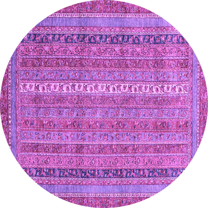 Round Abstract Purple Modern Rug, abs2612pur