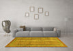 Machine Washable Abstract Yellow Modern Rug in a Living Room, wshabs2612yw