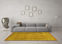 Machine Washable Abstract Yellow Modern Rug, wshabs2612yw