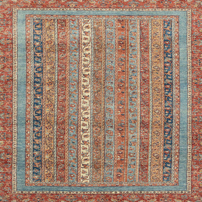 Square Abstract Camel Brown Modern Rug, abs2612