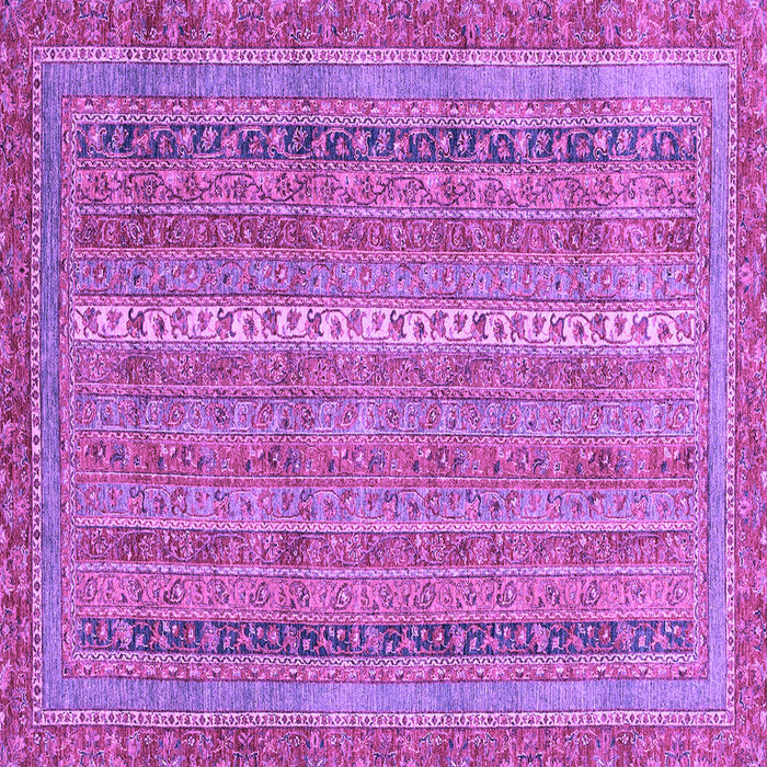 Square Machine Washable Abstract Purple Modern Area Rugs, wshabs2612pur