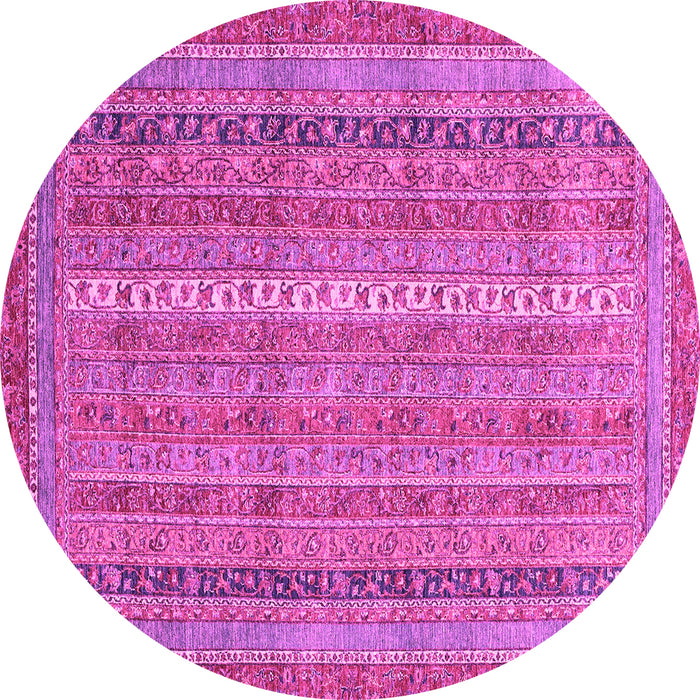 Round Machine Washable Abstract Pink Modern Rug, wshabs2612pnk