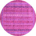 Round Machine Washable Abstract Pink Modern Rug, wshabs2612pnk