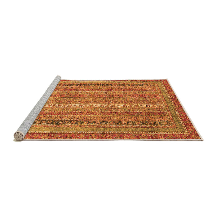 Sideview of Machine Washable Abstract Orange Modern Area Rugs, wshabs2612org