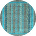 Round Abstract Light Blue Modern Rug, abs2612lblu