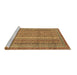 Sideview of Machine Washable Abstract Brown Modern Rug, wshabs2612brn