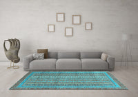 Machine Washable Abstract Light Blue Modern Rug, wshabs2612lblu