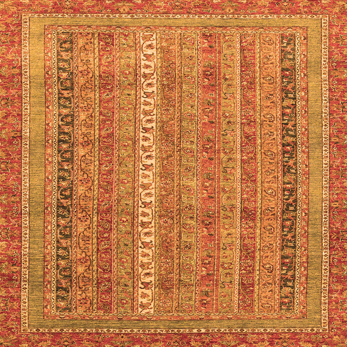 Square Machine Washable Abstract Orange Modern Area Rugs, wshabs2612org