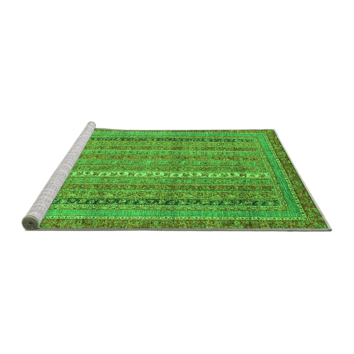 Sideview of Machine Washable Abstract Green Modern Area Rugs, wshabs2612grn