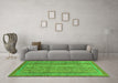 Machine Washable Abstract Green Modern Area Rugs in a Living Room,, wshabs2612grn