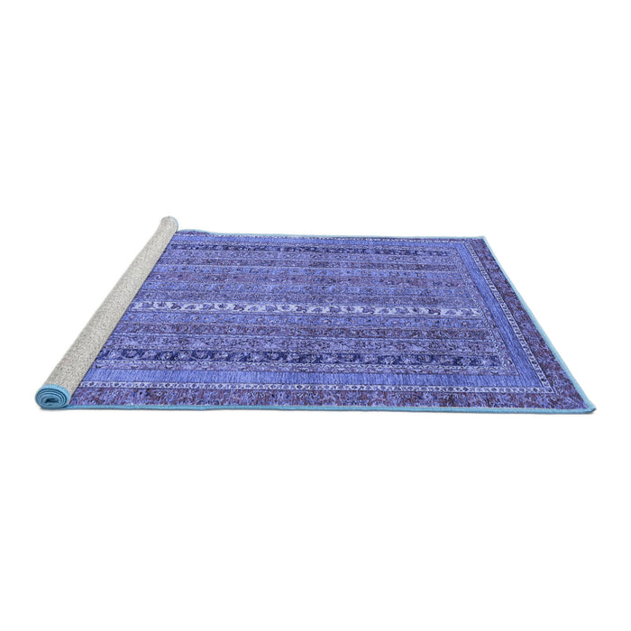 Sideview of Machine Washable Abstract Blue Modern Rug, wshabs2612blu
