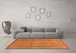 Machine Washable Abstract Orange Modern Area Rugs in a Living Room, wshabs2612org