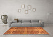 Machine Washable Abstract Orange Modern Area Rugs in a Living Room, wshabs2613org